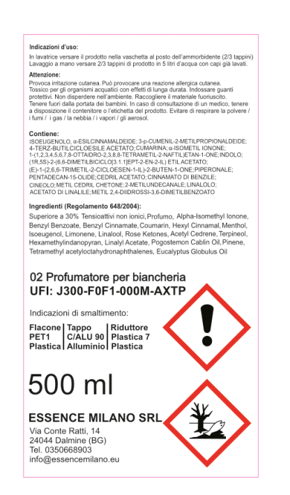 02 PROFUMATORE PER BIANCHERIA DA 500 ml