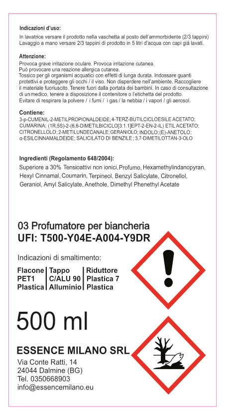 03 PROFUMATORE PER BIANCHERIA DA 500 ml