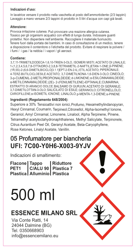 05 PROFUMATORE PER BIANCHERIA DA 500 ml