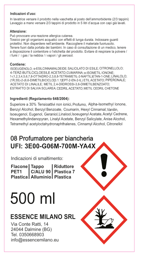 08 PROFUMATORE PER BIANCHERIA DA 500 ml