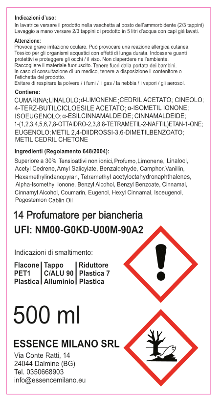 12 PROFUMATORE PER BIANCHERIA DA 500 ml