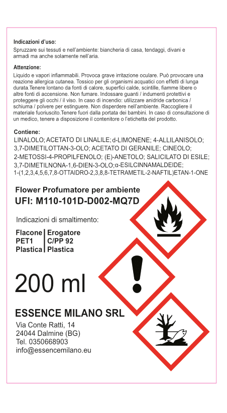 FLOWER PROFUMATORE PER AMBIENTE SPRAY DA 200 ml