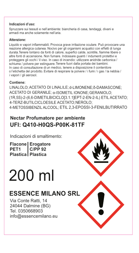 NECTAR PROFUMATORE PER AMBIENTE SPRAY DA 200 ml