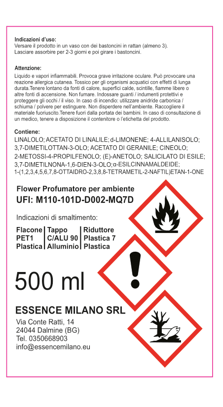 KIT FLOWER PROFUMATORE PER AMBIENTE CON VASO E RATTAN